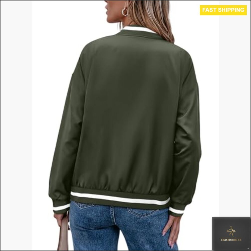 Lightweight Polyester Bomber Jacket, Relaxed Fit,… - image 5